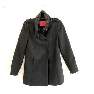 Black Peacoat Overcoat MNG Mango